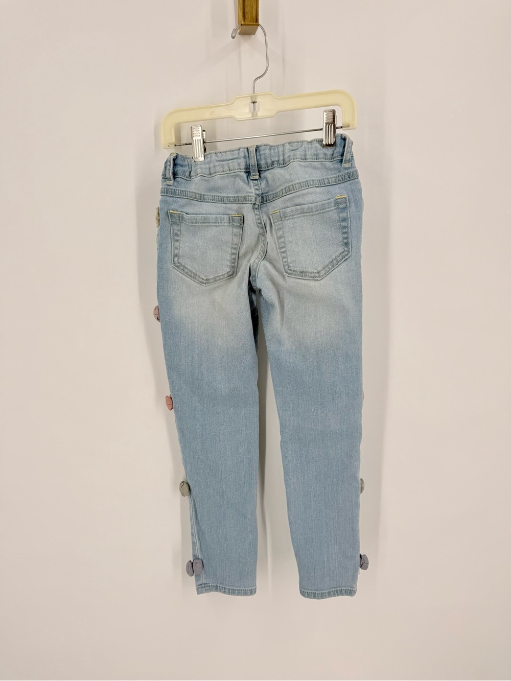 Gymboree Light Blue Skinny Jeans with Multicolor Side Button Details - Picture 3 of 7